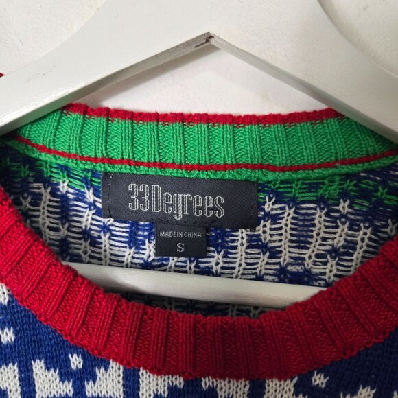 Blizzard Bay Men's Size S Ugly Christmas Sweater Santa Riding T-Rex - Picture 4 of 8